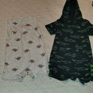 Carter's Cream Dinosaur Baby Romper